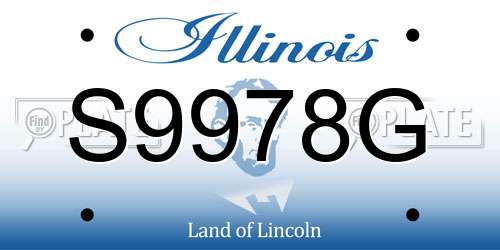 S9978G Illinois License Plate
