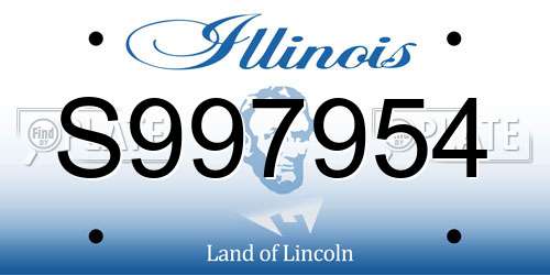 S997954 Illinois License Plate
