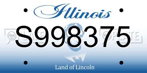 S998375 Illinois License Plate