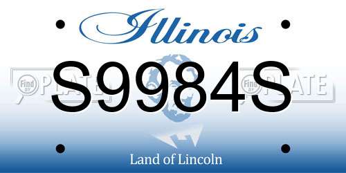 S9984S Illinois License Plate