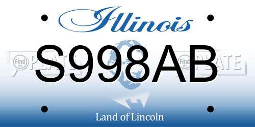S998AB Illinois License Plate