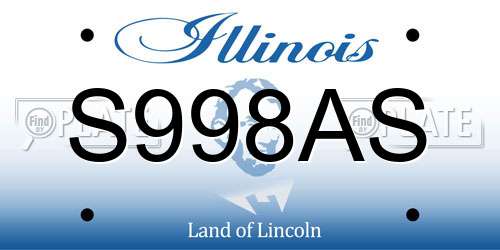 S998AS Illinois License Plate