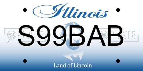 S99BAB Illinois License Plate