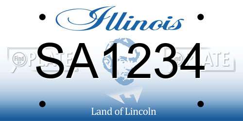 SA1234 Illinois License Plate