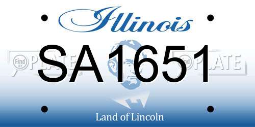 SA1651 Illinois License Plate