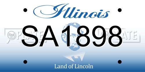 SA1898 Illinois License Plate