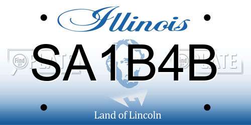 SA1B4B Illinois License Plate