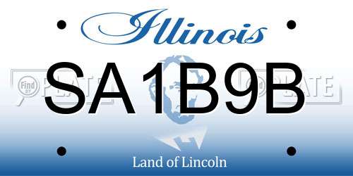 SA1B9B Illinois License Plate