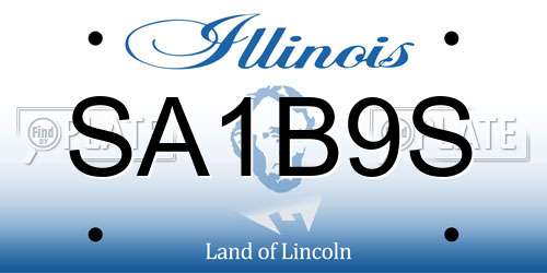 SA1B9S Illinois License Plate