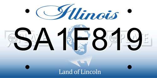 SA1F819 Illinois License Plate
