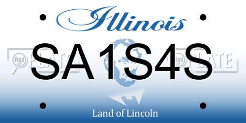 SA1S4S Illinois License Plate