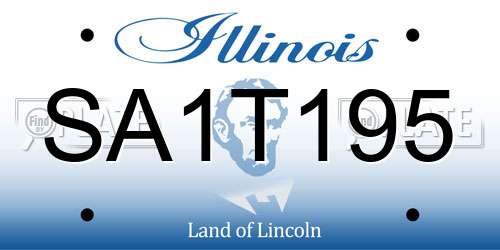 SA1T195 Illinois License Plate