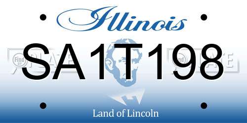 SA1T198 Illinois License Plate