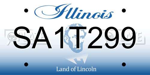 SA1T299 Illinois License Plate