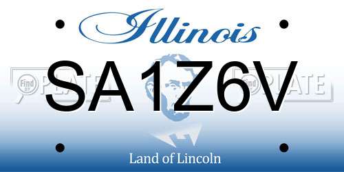 SA1Z6V Illinois License Plate