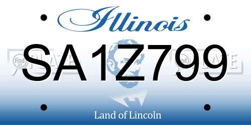 SA1Z799 Illinois License Plate