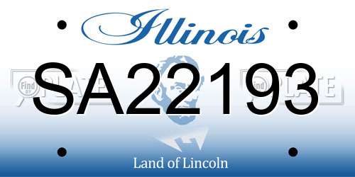SA22193 Illinois License Plate