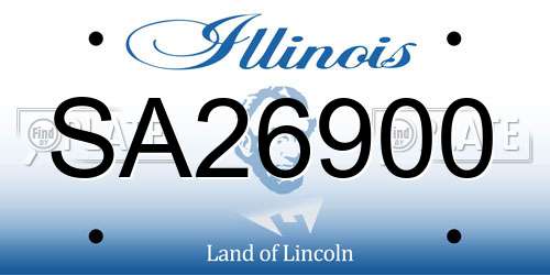 SA26900 Illinois License Plate