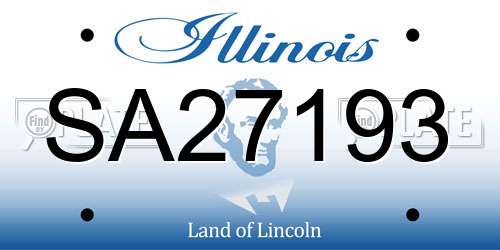 SA27193 Illinois License Plate