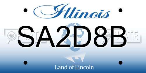 SA2D8B Illinois License Plate