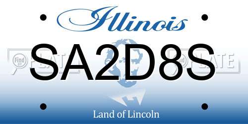 SA2D8S Illinois License Plate