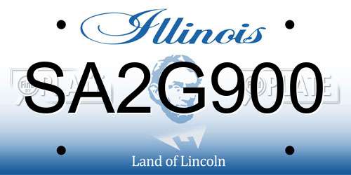 SA2G900 Illinois License Plate