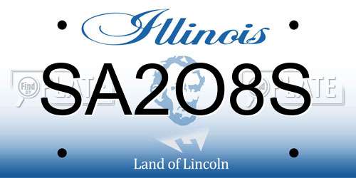 SA2O8S Illinois License Plate