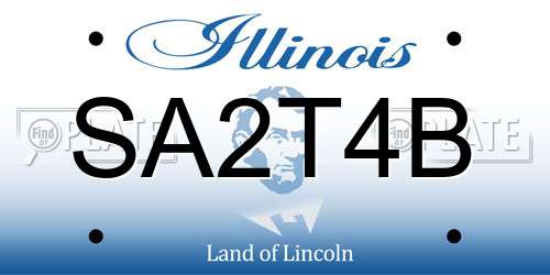 SA2T4B Illinois License Plate