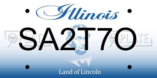 SA2T7O Illinois License Plate
