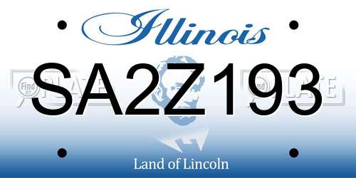 SA2Z193 Illinois License Plate