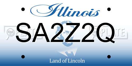 SA2Z2Q Illinois License Plate