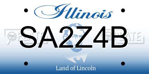 SA2Z4B Illinois License Plate