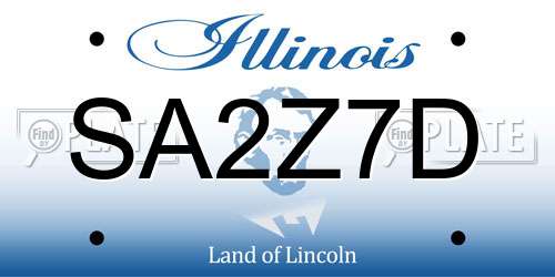 SA2Z7D Illinois License Plate