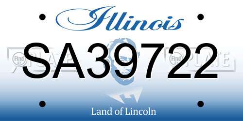 SA39722 Illinois License Plate