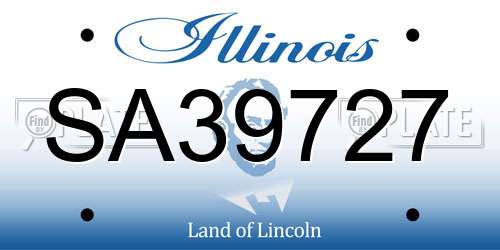 SA39727 Illinois License Plate