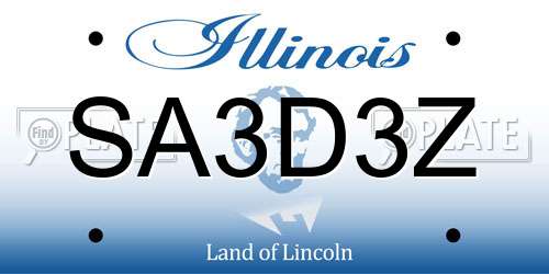 SA3D3Z Illinois License Plate