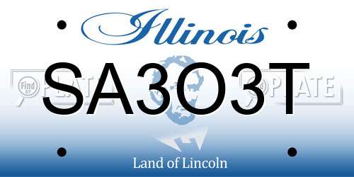 SA3O3T Illinois License Plate