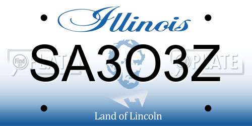 SA3O3Z Illinois License Plate