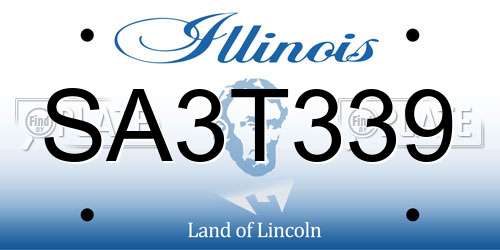 SA3T339 Illinois License Plate