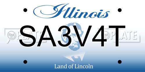 SA3V4T Illinois License Plate