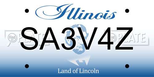SA3V4Z Illinois License Plate