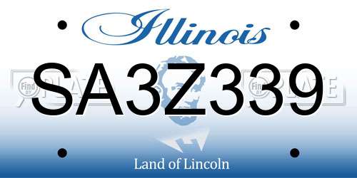 SA3Z339 Illinois License Plate