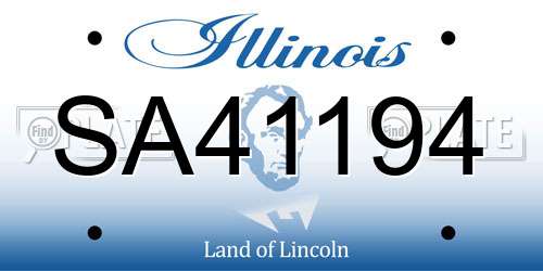 SA41194 Illinois License Plate