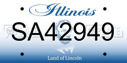 SA42949 Illinois License Plate