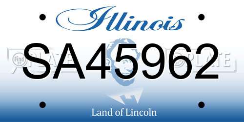 SA45962 Illinois License Plate