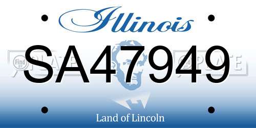 SA47949 Illinois License Plate