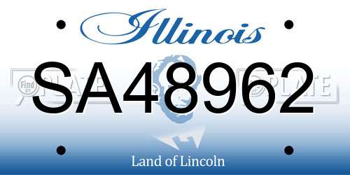 SA48962 Illinois License Plate