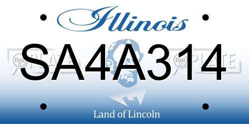 SA4A314 Illinois License Plate
