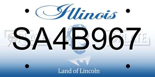 SA4B967 Illinois License Plate