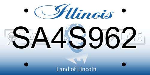 SA4S962 Illinois License Plate